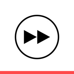 Fast forward vector icon, Modern flat sign isolated on white background