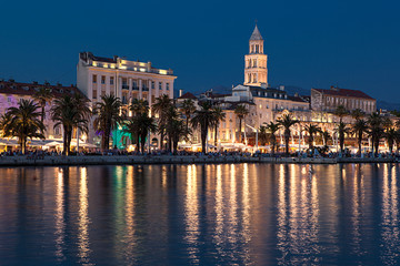 Naklejka premium Split at night, Croatia, Balkans in Europe