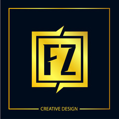 Initial FZ Letter Logo Template Design