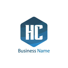 Initial Letter HC Logo Template Design
