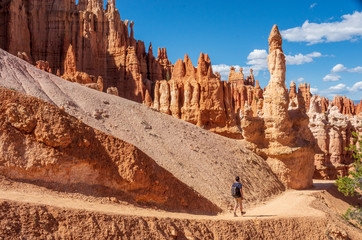 Hiker in Bryce Canyon National Park,  Utah, USA
