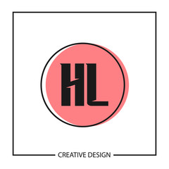 Initial Letter HL Logo Template Design