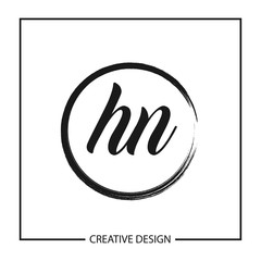 Initial Letter HN Logo Template Design