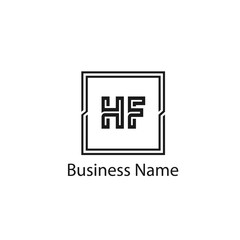 Initial Letter HF Logo Template Design