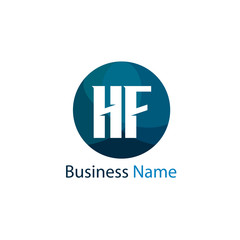 Initial Letter HF Logo Template Design