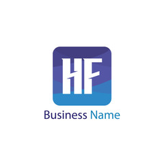 Initial Letter HF Logo Template Design