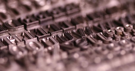 Old metal movable typo, letterpress
