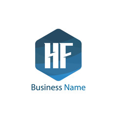 Initial Letter HF Logo Template Design