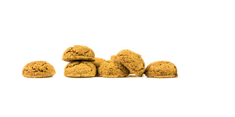 Bunch of pepernoten treats on white background