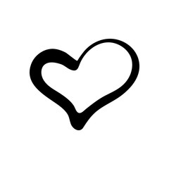 Vector Illustration. Hand drawn heart. Handdrawn rough marker heart isolated on white background. Illustration for your graphic design