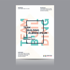 Obraz premium Multipurpose typography Flyer with dotted shapes. Vector illustration.