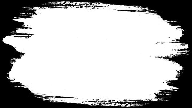 Abstract paint brush stroke black and white transition background. Alpha channel