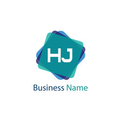 Initial Letter HJ Logo Template Design