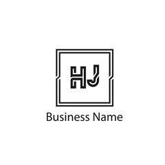 Initial Letter HJ Logo Template Design