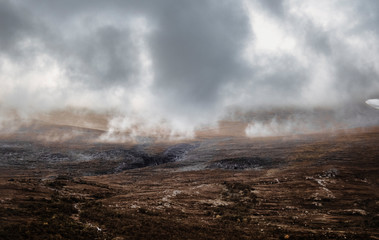 Clouds hovering over the land in Norway