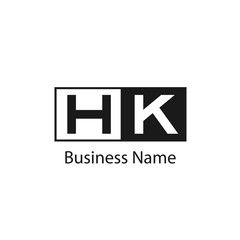 Initial Letter HK Logo Template Design