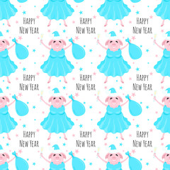Happy santa pig pattern