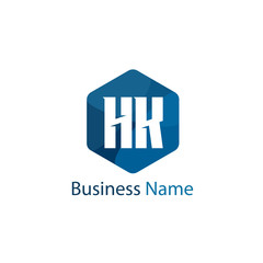 Initial Letter HK Logo Template Design