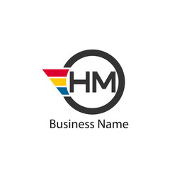 Initial Letter HM Logo Template Design