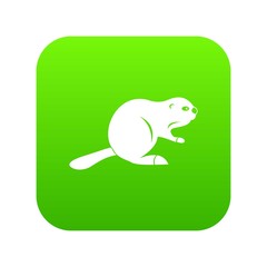 Canadian beaver icon digital green for any design isolated on white vector illustration