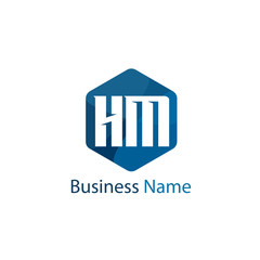 Initial Letter HM Logo Template Design