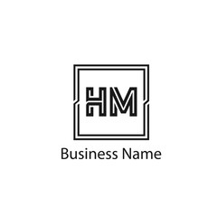 Initial Letter HM Logo Template Design