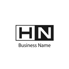 Initial Letter HN Logo Template Design