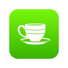 Cup icon digital green for any design isolated on white vector illustration