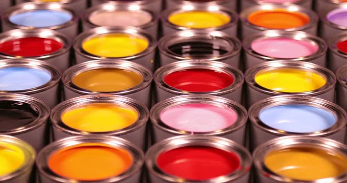 Rainbow, tin metal cans with color paint