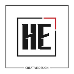 Initial Letter HE Logo Template Design
