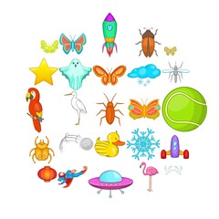 Flank icons set. Cartoon set of 25 flank vector icons for web isolated on white background