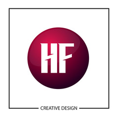 Initial Letter HF Logo Template Design
