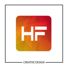 Initial Letter HF Logo Template Design