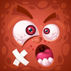 Funny, cute crazy monster character. Halloween illustration. For printing on T-shirts. Vector eps 10
