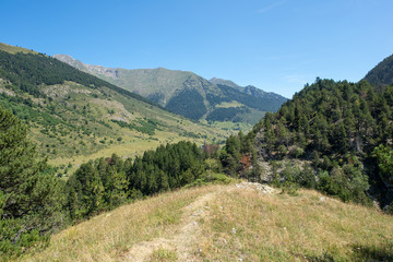 Road to Montgarri through the mountain of Aran Valley