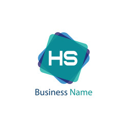 Initial Letter HS Logo Template Design