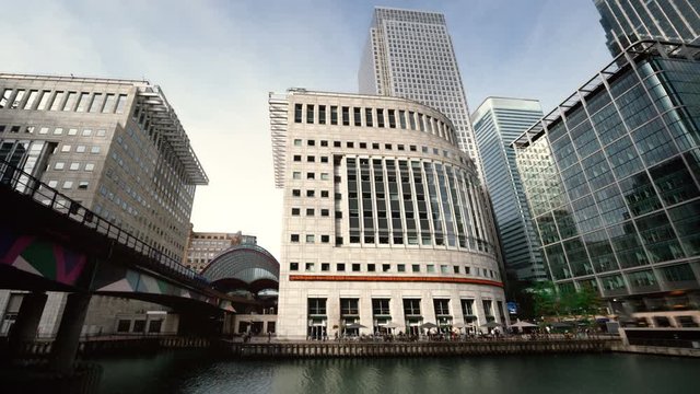 Modern buildings in London, Canary Wharf, UK