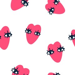 Seamless pattern with funny heart. Pattern for printing on textiles, Wallpaper and other.