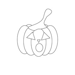 Pumpkin Icon Symbol Design. Vector illustration of pumpkin isolated on white background. Pumpkin outline for autumn or halloween composition.