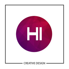 Fototapeta premium Initial Letter HI Logo Template Design