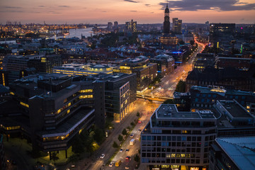 Hamburg Blick vom St. Nikolai Turm nach Westen