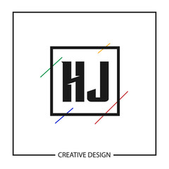 Initial Letter HJ Logo Template Design