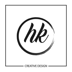 Initial Letter HK Logo Template Design