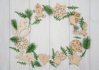 Natural fresh wooden christmas backgrounds