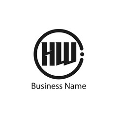 Initial Letter HW Logo Template Design