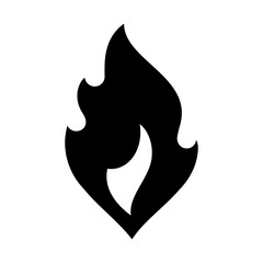 Fire flames, new black icon vector illustration