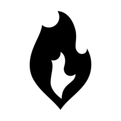 Fire flames, new black icon vector illustration