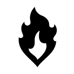 Fire flames, new black icon vector illustration