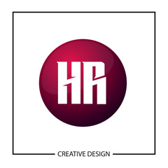 Initial Letter HR Logo Template Design