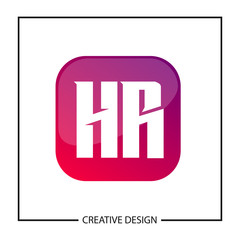 Initial Letter HR Logo Template Design
